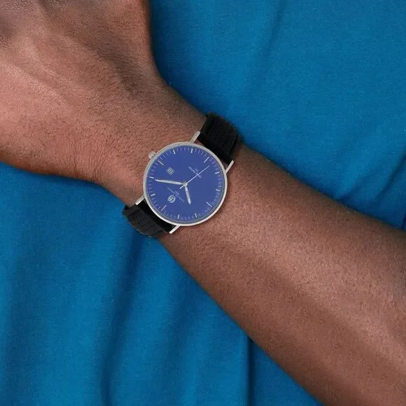 Charles Hubert Stainless Steel w/2 Bands Tritium Blue Dial Watch